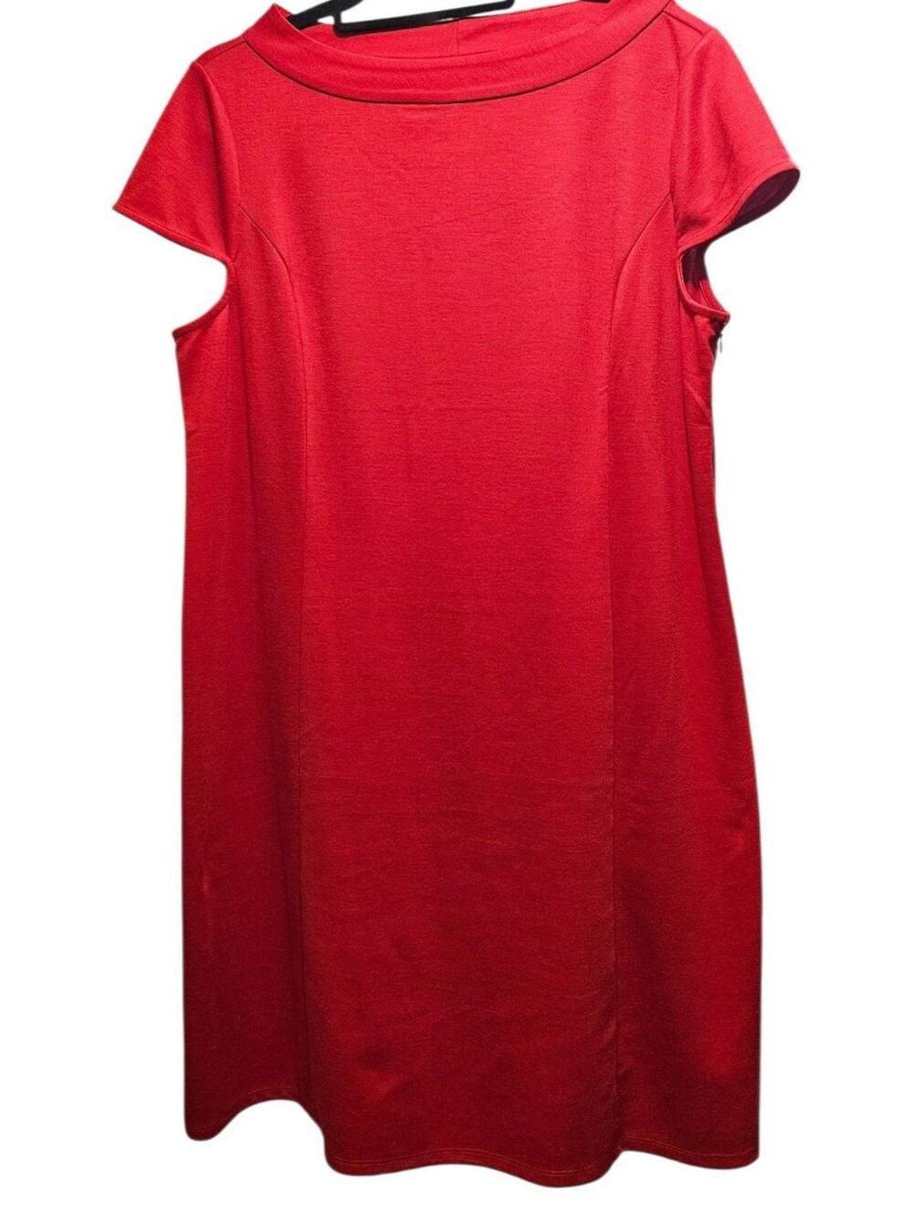 NWT Ann Taylor LOFT Red Cap-Sleeve Boatneck Shift Dress (Size 16)